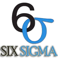 six sigma symbol black and blue