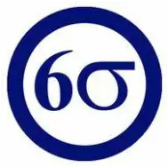 six sigma logo in a blue circle
